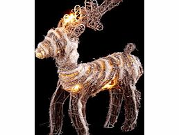 Rattan and metal LED reindeer