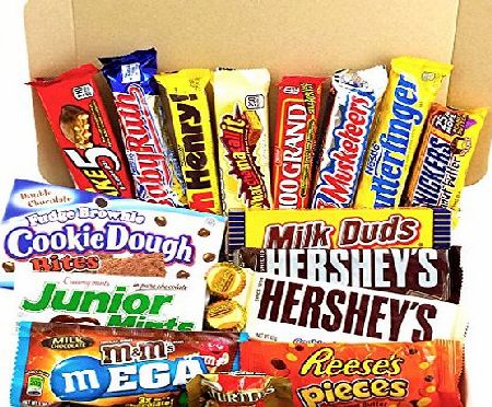 Heavenly Sweets Medium American All Chocolate Hamper Candy/Chocolate/Sweets Christmas/Birthday Gift - in a White Card Box