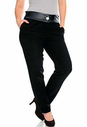 Heine Faux Leather Detailed Trousers