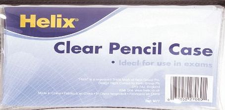 Helix Pencil Case PVC Coloured Zip 200x125mm Clear Assorted Ref M77040 (1 item, black, blue or purple zip)