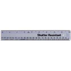 Shatter Resistant Ruler 300mm Transparent