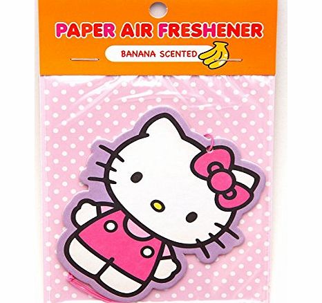 Hello Kitty Car Air Freshener Pink Dungarees Banana Scent