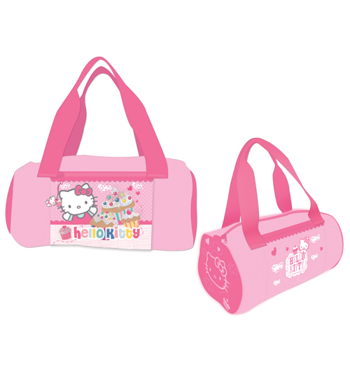 Hello Kitty Cupcakes Holdall Barrel Bag