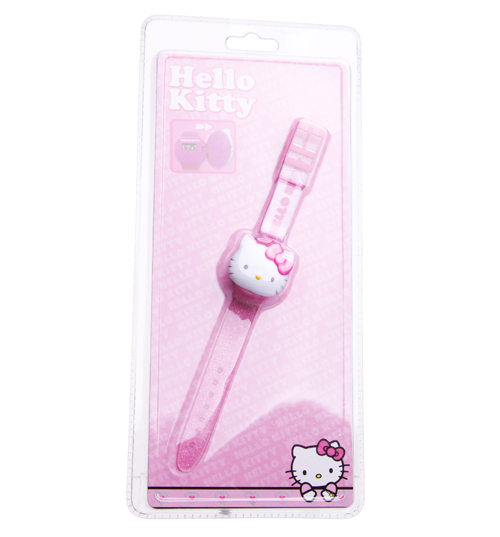 Hello Kitty Fliptop LCD Glitter Strap Watch