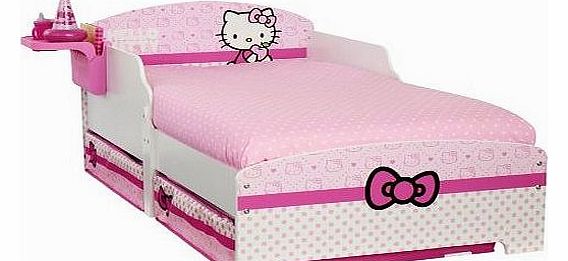 Hello Kitty Toddler Bed with Underbed Storage and Bedside Shelf