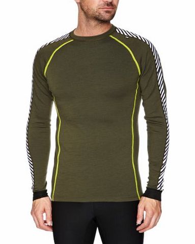 Helly Hansen Mens HH Warm Ice Crew Thermal Baselayer Top - Olive Night, X-Small