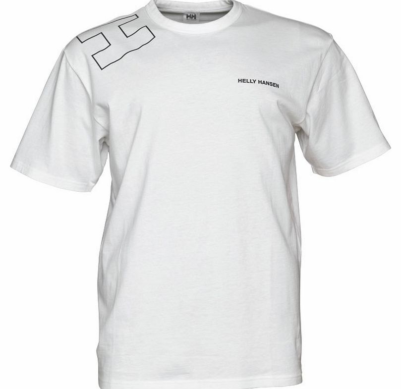 Mens Shoulder Logo T-Shirt White/Navy