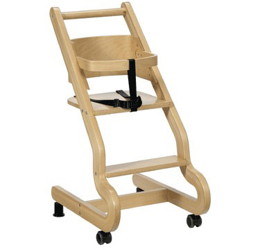 HELO Highchairs WOODEN HIGHCHAIR with castors