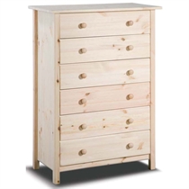 Natural Pine 6 Drawer Chest