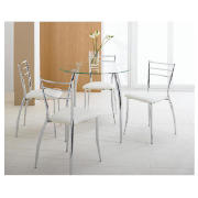 Round Dining Table & 4 Chairs, Cream