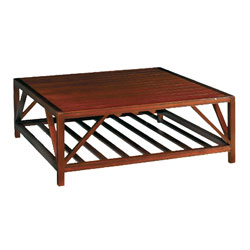 Country - Square Wood Top Chery Coffee Table