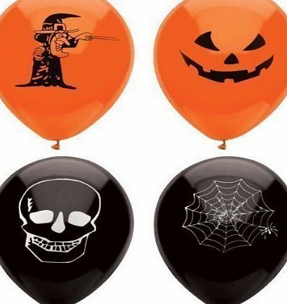 Hen and Stag Accessories 15 Assorted Halloween Balloons / 23cm / Halloween Trick Or Treat Scary Party Fun