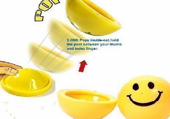 6 x Happy Smiley Face Dome Pop Up Poppers (45mm) Party Bag Cracker Fillers Toys