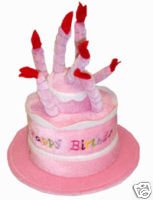 Girls Kids Baby Pink Polyester Happy Birthday Hat