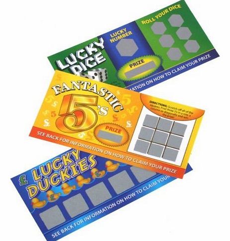 Joke Lotto Tickets - 3 Fake Winning Scratch Cards