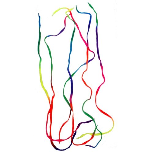 RAINBOW Colour Shoelaces - Bright Coloured Neon Flat Laces 90cm (1 Pair)