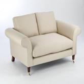 henley 2 seater sofa - Kenton Slub Bark - Dark leg stain