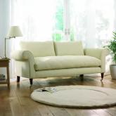 henley 3 seater sofa - Kenton Hopsack Chocolate - White leg stain