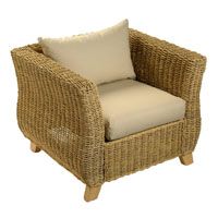 Armchair with Half Panama Cushions Alabaster