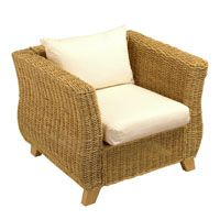 Henley Armchair with Half Panama Cushions Natural