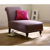henley Compact Chaise - Sanderson Albury Damask Straw - White leg stain