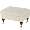Henley Footstool - Micro suede Brown - Light leg stain
