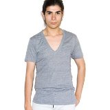 American Apparel - Tri-Blend Short Sleeve Deep V-Neck, Athletic Grey, S