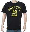 Henleys Black T-Shirt with Yellow Printed Logo