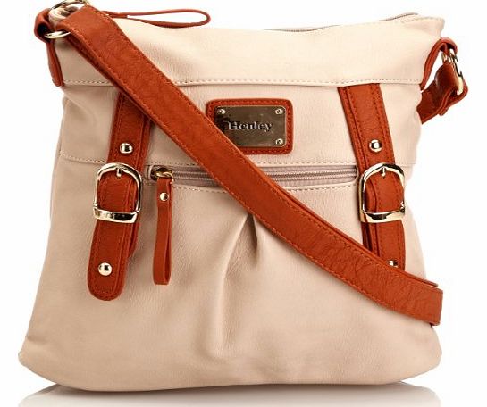Henleys Henley Womens Amy Cross-Body Bag HBAG011.8 Stone/Orange