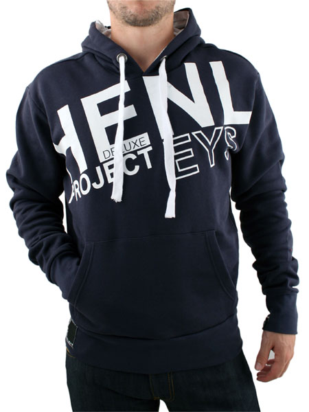 Navy Mappin Hoodie