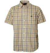 Beige and White Check Short Sleeve