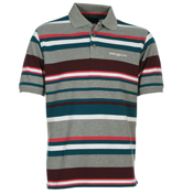 Bud Grey Striped Pique Polo Shirt