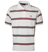 Henri Lloyd White Stripe Pique Polo Shirt