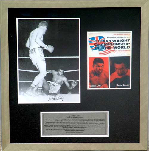 Henry Cooper v Cassius Clay - 1963 and#8211; Signed and framed presentation