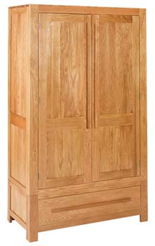 Heritage Furniture UK Ltd Caley Solid Oak 2 Door 1 Drawer Wardrobe