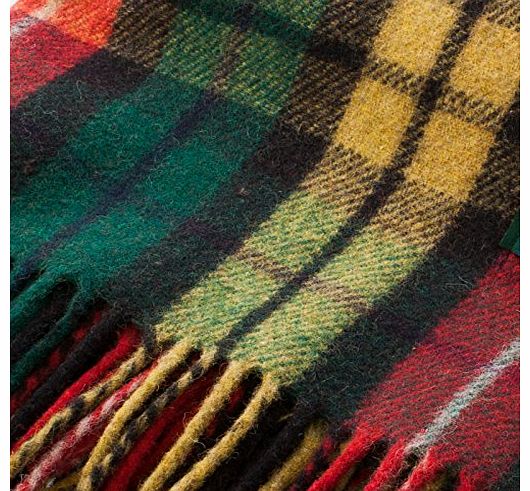 All Wool Tartan Rug / Blanket, Buchanan Modern (69`` x 62``)