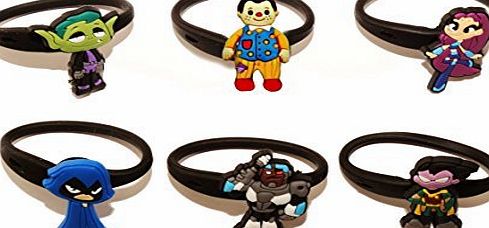 Hermes AVIRGO 6 pcs Releasable Ponytail Holder Elastic Rubber Stretchable No-slip Hair Tie Set # 103-6