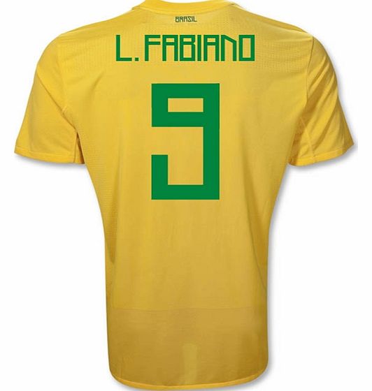 Hero Shirts Nike 2011-12 Brazil Nike Home Shirt (L. Fabiano 9)
