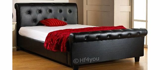 Hf4you Faux Leather Buckingham Bedstead (Red, Double)
