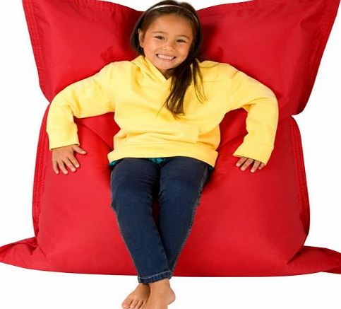 KIDS Bean Bag 4-Way Lounger - GIANT Childrens Bean Bags Outdoor Floor Cushion RED - 100% Water Resistant