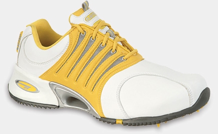 yellow golf shoes