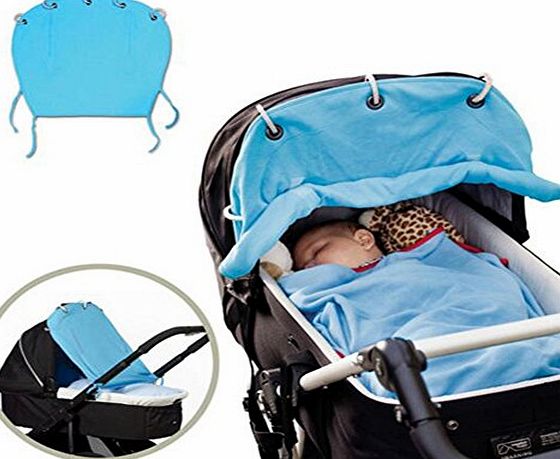 Hibote  Sunshade Covers for Pushchair Pram Cotton 49*53CM (Sky Blue)