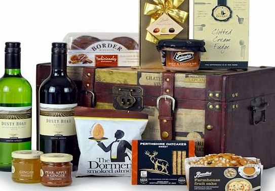 Highlander Fireside Feast Luxury Hamper - A luxury hamper created to impress. the beautiful wooden trunk will be a lasting reminder of this gift hamper