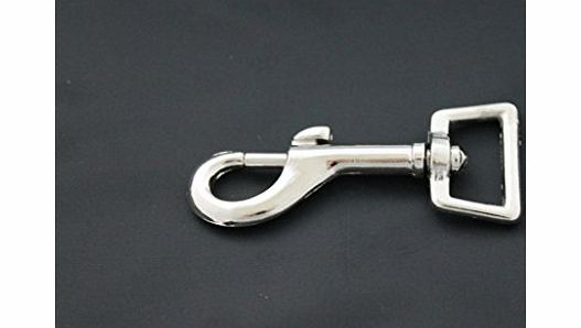 HIKS Products Heavy Duty 25mm 1`` Square Eye x 74mm long Nickel Plated Metal Snap Hook Trigger Clip Swivel Clasp ideal for use with Dog Lead amp; Horse rug leg straps