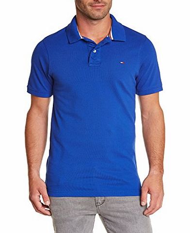 Hilfiger Denim Mens Pilot Flag Short Sleeve Polo Shirt, Blue (Surf The Web), XX-Large