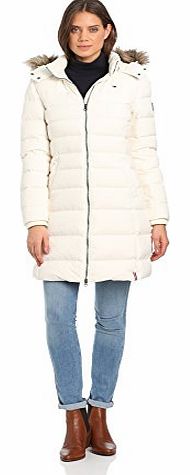 Womens Maria Down Long Sleeve Coat, White (Egret/Peacoat), Size 16 (Manufacturer Size:X-Large)