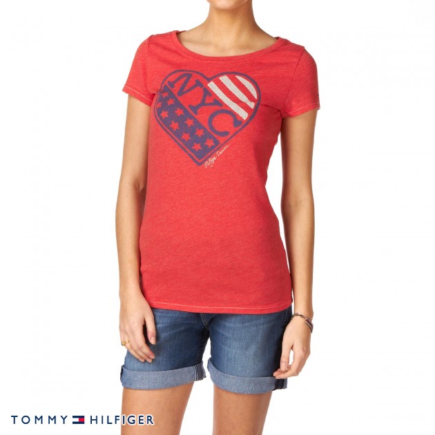 Womens Tommy Hilfiger Cathleen T-Shirt - Mars Red
