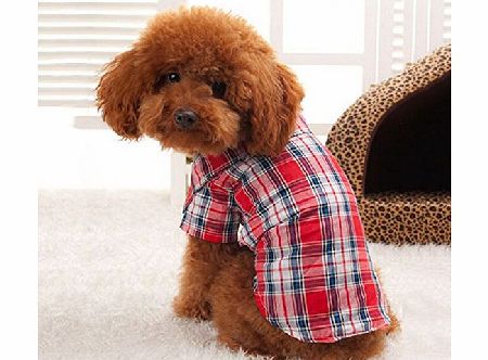 Himanjie Pet Dog Puppy Top Jacket Clothes Apparel Plaids T Shirt Lapel Coat Sweatshirt