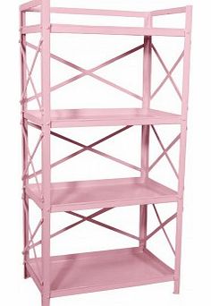 Hindigo Metal bookcase with 4 shelves Powder pink `One