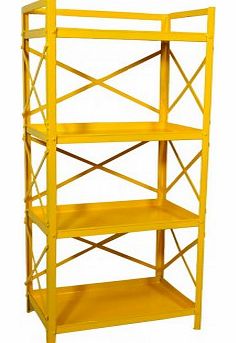 Hindigo Metal bookcase with 4 shelves Yellow `One size